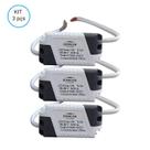 Kit 3 driver reator eletrônico para painel plafon led 18w