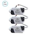Kit 3 driver reator eletrônico para painel plafon led 24w