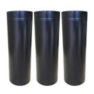 Kit 3 Duto 8 Preto 60cm Chaminé Churrasqueira Resistente