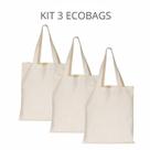 KIT 3 Ecobags Cor Crú