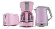 Kit 3 Em 1 Cafeteira+torradeira+chaleira Rosa 220v Kit 3 Em 1 Cafeteira+torradeira+chaleira Rosa 220v