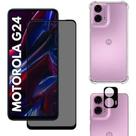 Kit 3 em 1 Capa Anti Shock + Película 3D de Vidro Privativa + Película de Câmera para Motorola Moto G24