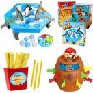 Kit 3 em 1 Jogos Pinguim Numa Fria Pula Pirata Barril Pirata