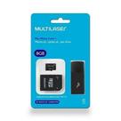 Kit 3 em 1 Pen Drive + Adaptador SD + Cartão de Memória Classe 4 Com 8GB PRETO MC058 MULTI