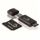 Kit 3 em 1 Pendrive + Adaptador SD + Cartão De Memória Classe 4 com Trava de Segurança 8GB Preto Multilaser - MC058