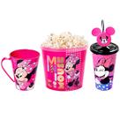 Kit 3 em 1 Pote Balde de Pipoca Caneca e Copo Estampado Orelhas Canudo Minnie Rosa Kit 3 em 1 Pote Balde de Pipoca Caneca e Copo Estampado Orelhas Canudo Minnie Rosa