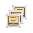 Kit 3 Enchimento Para Almofadas Fibra Siliconada 50x50 Cm Macio e Bem Cheio