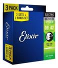 Kit 3 Encordoamento Elixir S Light 09 Optiweb Guitarra 16550