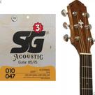 Kit 3 Encordoamento Sg Violão 010 Brz 85/15 Light + Mi Extra