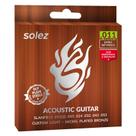Kit 3 Encordoamento Violão Aço 011 Solez Nickel Plated Bronze DLP SLANPB11