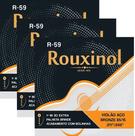 Kit 3 Encordoamento Violão Aço Bronze .011 Rouxinol R59