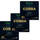 Kit 3 encordoamento violão aço giannini geeflk cobra .011 bronze