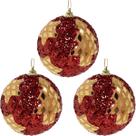 Kit 3 Enfeite Bolas Natalina Árvore Natal Estrela Artesanal