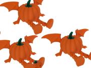 Kit 3 Enfeite Mini Abóbora Articulada Morcego Asa Halloween