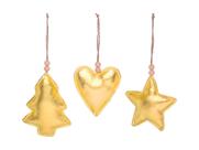 Kit 3 Enfeites Decorativos Para Pendurar Na Árvore De Natal Com Cordão Coração Estrela e Pinha Natalina Kit 3 Enfeites Decorativos Para Pendurar Na Árvore De Natal Com Cordão Coração Estrela e Pinha Natalina