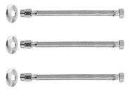 kit 3 engate flexivel malha ligação aço bitola 1/2 30cm