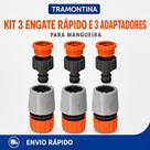 Kit 3 Engate Rápido + 3 Adaptador Rosca 3/4 x 1/2 Mangueira Torneira Tramontina
