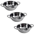 Kit 3 Escorredor Inox Arroz Macarrão Peneira De Cozinha 25Cm