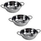 Kit 3 Escorredor Inox Arroz Macarrão Peneira de Cozinha 25cm