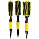 Kit 3 Escova De Cabelo Profissional Marco Boni Térmica Em Cerâmica Premium Cerdas Duplas De Javali