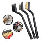 Kit 3 Escovas De Aço Latão Nylon Com Cabo Reforçado SQ