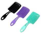 Kit 3 Escovas De Cabelo Barata Feminina Atacado Flex Quadrada