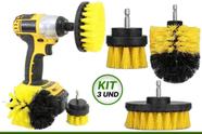 Kit 3 Escovas De Limpeza Pesada Para Parafusadeira Furadeira - TITANIUM