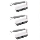 Kit 3 Escovas para Lavar Piso Calçado Roupa Bege Escovão Cerdas Resistentes Flow Ou