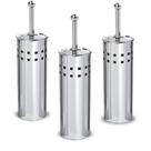 Kit 3 Escovas Sanitária Aço Inox com Cerdas Flexíveis