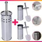 Kit 3 Escovas Sanitária Vassoura Vaso Aço Inox Suporte Banheiro
