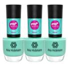 Kit 3 Esmalte Cremoso Verde Claro Ana Hickmann Pop Spring Beat 9ml
