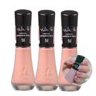 Kit 3 Esmalte Nude Panqueca Doce Efeito Gel Cremoso 5Free Vult 8ml