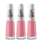 Kit 3 Esmalte para Unhas Nude Cor Vanda Rosa Claro 8ml Guga