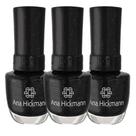 Kit 3 Esmalte Preto com Glitter Brilho Black Diamond Ana Hickmann 9ml
