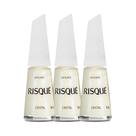 Kit 3 Esmalte Risqué Branco Cintilante Cristal 8ml