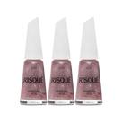 Kit 3 Esmalte Risqué Cor Granulado Rosé Glitter com 8ml