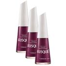 Kit 3 Esmalte Risqué Cor Turmalina Hipoalergênico com 8ml