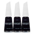 Kit 3 Esmalte Risqué Escuro Cremoso Preto Sépia 8ml