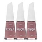 Kit 3 Esmalte Risqué Rosas Cremoso Cor Bali 8ml
