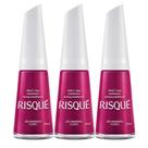Kit 3 Esmalte Risqué Rosas Cremoso Léo Mandou Flores 8ml