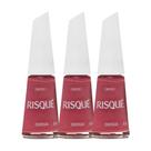 Kit 3 Esmalte Risqué Rosas Cremosos Energia 8ml