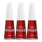 Kit 3 Esmalte Risqué Vermelho Cremoso Carmim 8ml