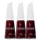 Kit 3 Esmalte Risqué Vermelhos Metálicos Cor Maçã do Amor 8ml