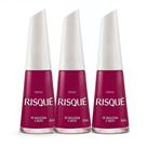 Kit 3 Esmalte Risqué Vinho Cremoso Cor De Moletom e Salto 8ml