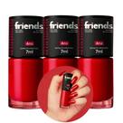 Kit 3 Esmalte Vermelho Clássico Cremoso Ana Friends 7ml Cor Vibrante