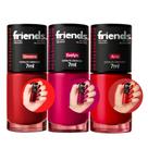 Kit 3 Esmalte Vermelho Rosa Clássico Cremoso Simone Evelyn Ana Friends 7ml Cor Vibrante Kit 3 Esmalte Vermelho Rosa Clássico Cremoso Simone Evelyn Ana Friends 7ml Cor Vibrante