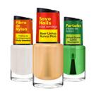 Kit 3 Esmaltes Cuidados Tratamento Para As Unhas Fibra De Nylon Fortalex e Save Nails