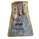 Kit 3 Espátula Betumadeira Raspa Obra Lancheria Cabo Madeira