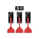 Kit 3 espatula de silicone de boca larga 25 cm
