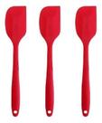 Kit 3 Espátulas de Silicone Curva 21cm Reforçada